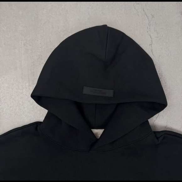 Essentials Black "Stretch" Hoodie - Picture 4 of 5